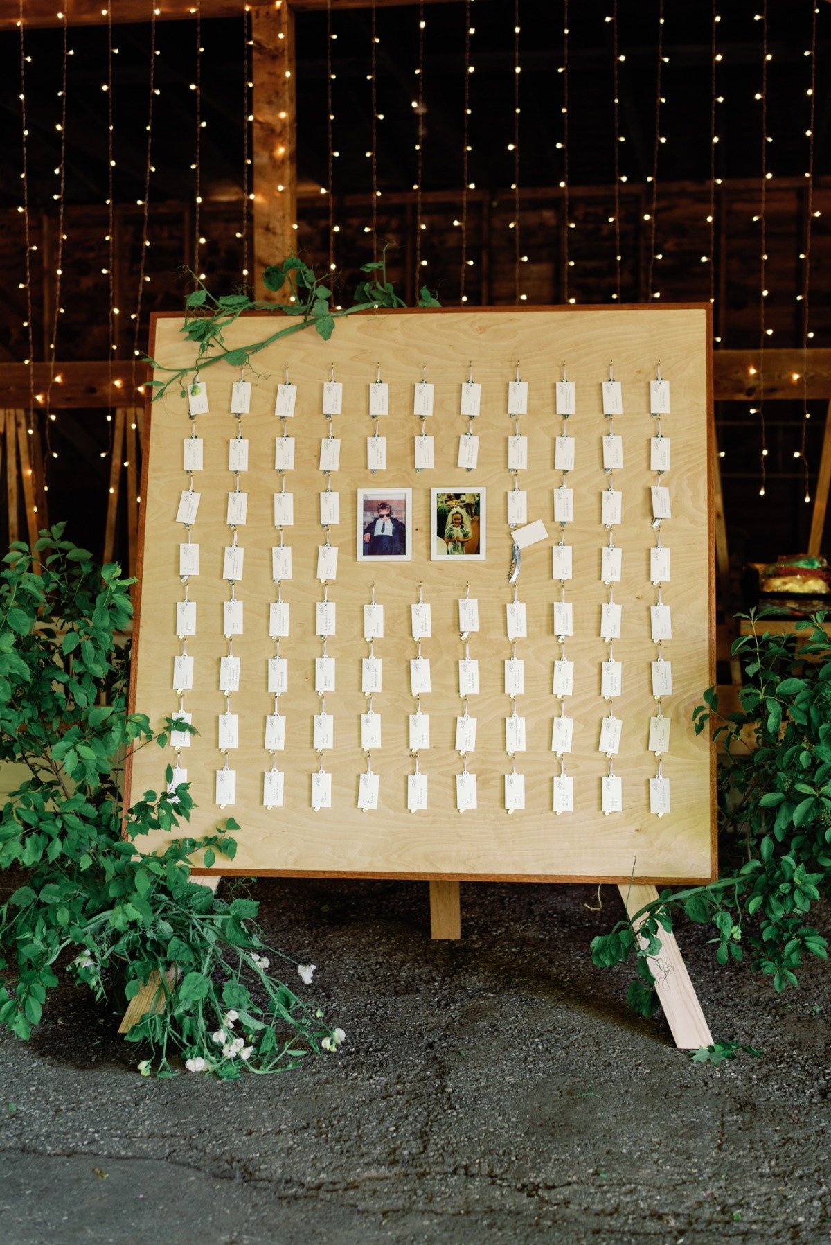 Escort card favors with family photos 