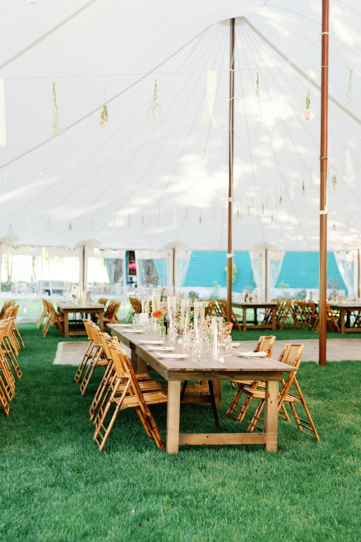 Vintage picnic style outdoor reception 