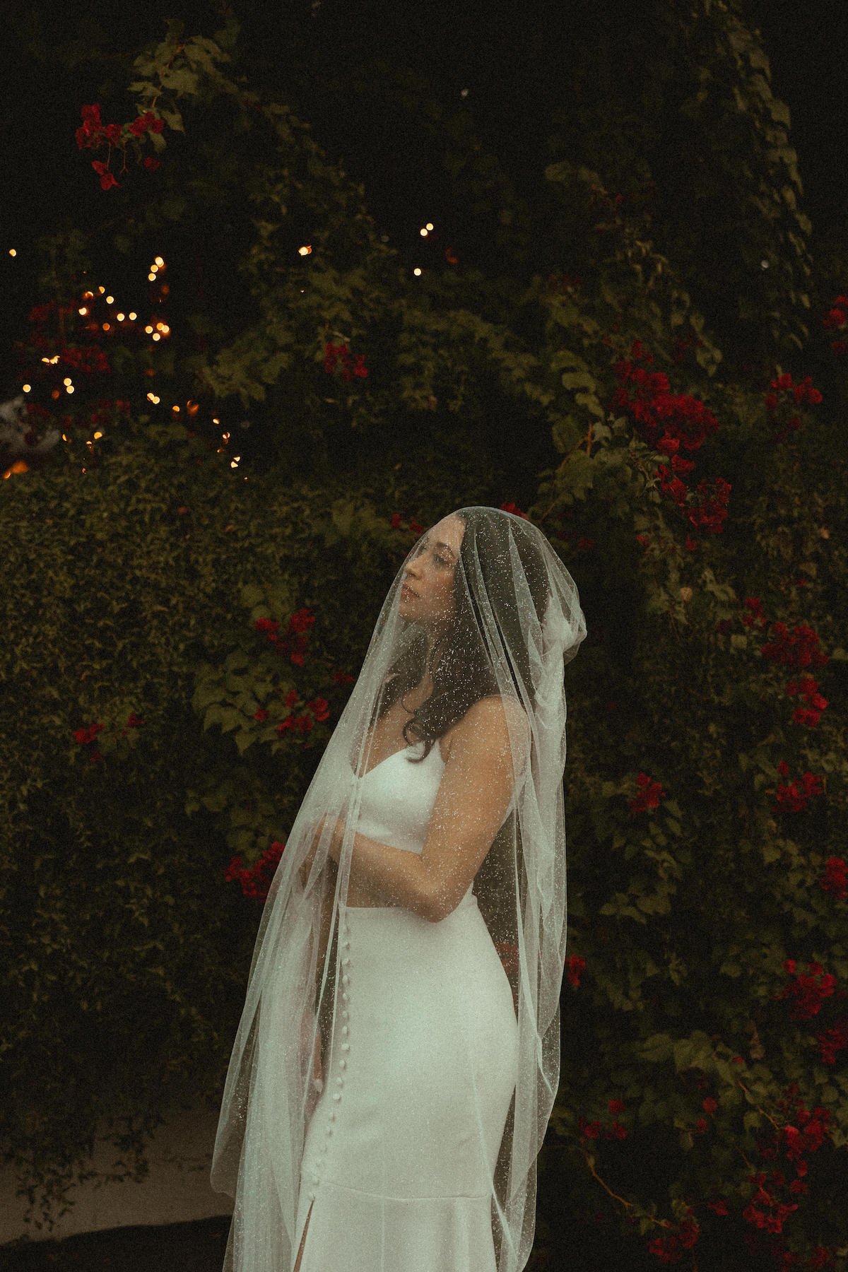 modern veil with glitter