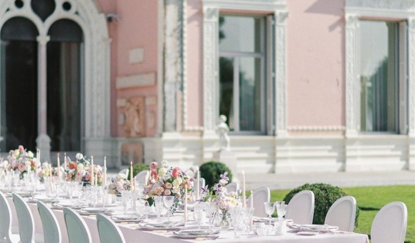 A perfectly pink French wedding at a luxury villa in the Cote d’Azur