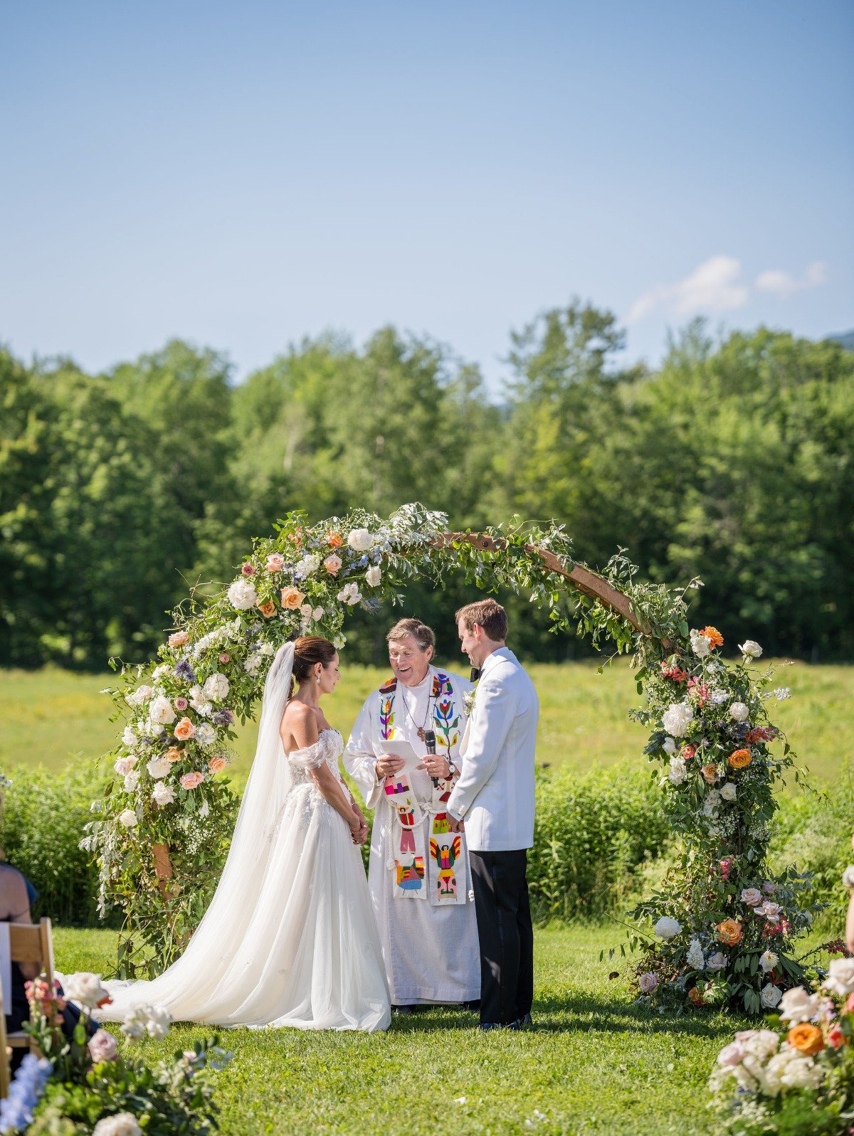 wooden flower arch