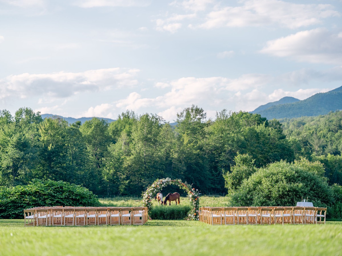 outdoor Vermont wedding ceremony