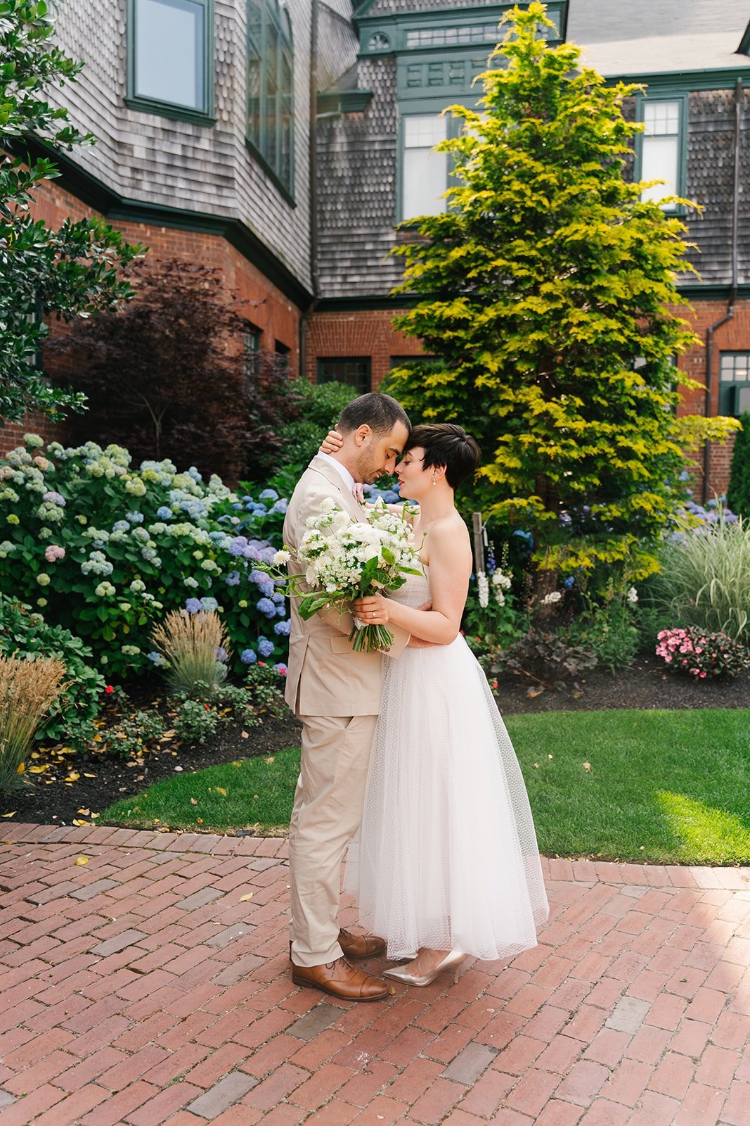 Romantic Tennis Hall of Fame wedding couple