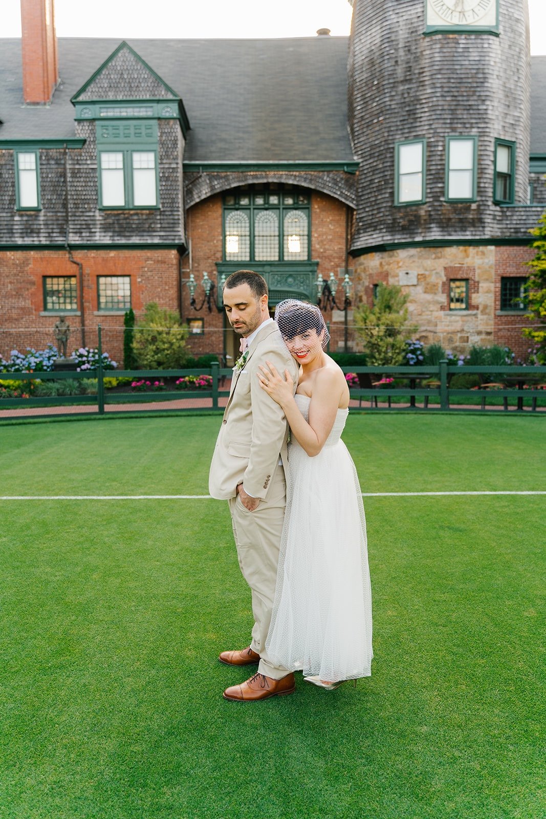 Vintage couple at Rhode Island wedding