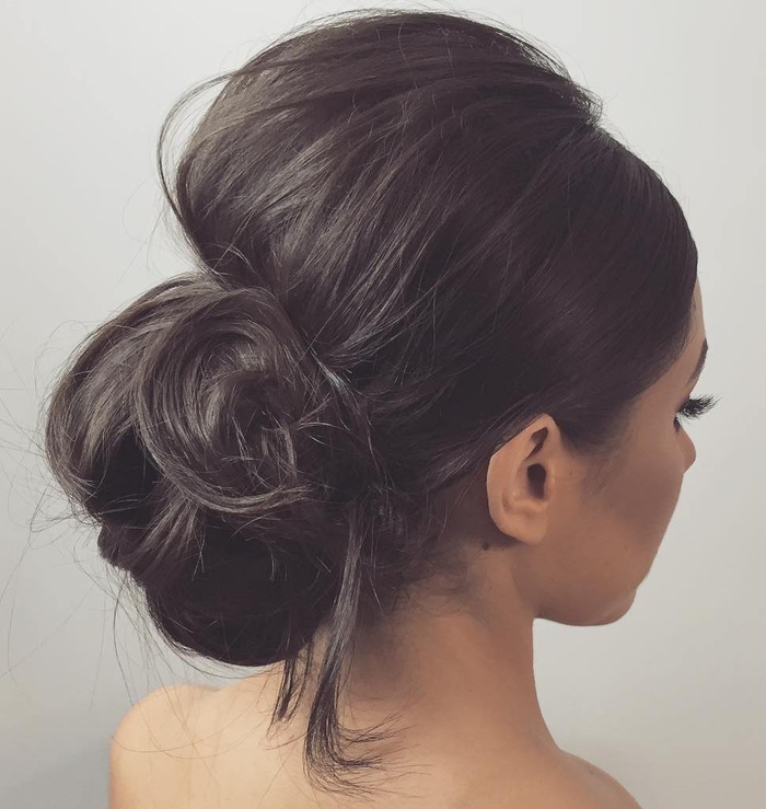 round hairstyle a hairstyle brown hair colour, simple hairstyle, hairstyle bridesmaid