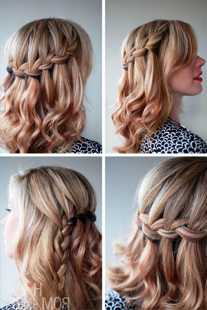 Wedding hairstyles for a blonde hair with red strands braided hair