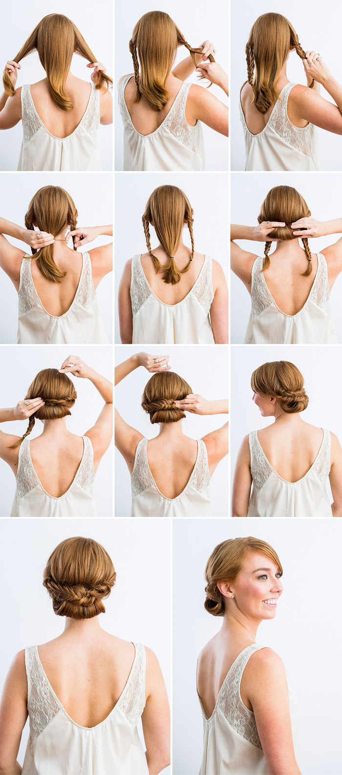 a tutorial on how easy and fast hairstyle to do it yourself, wedding hair