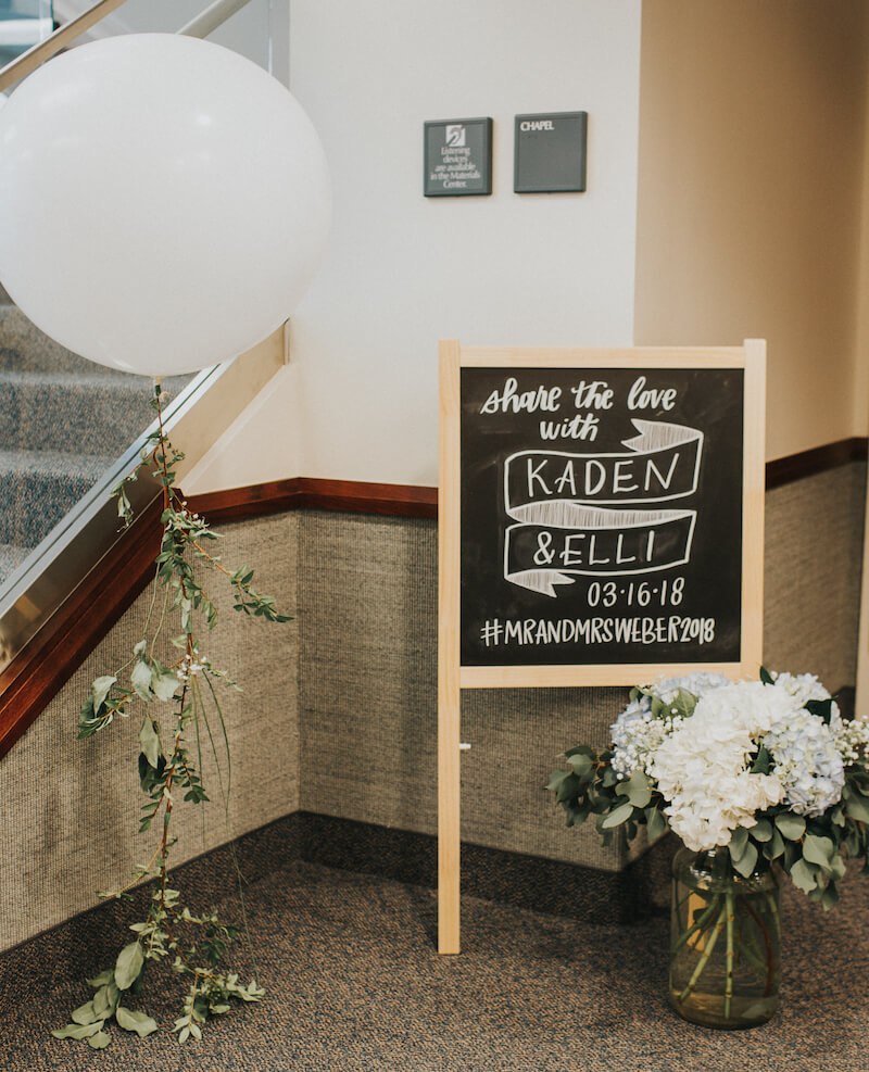 Wedding sign with Hashtag