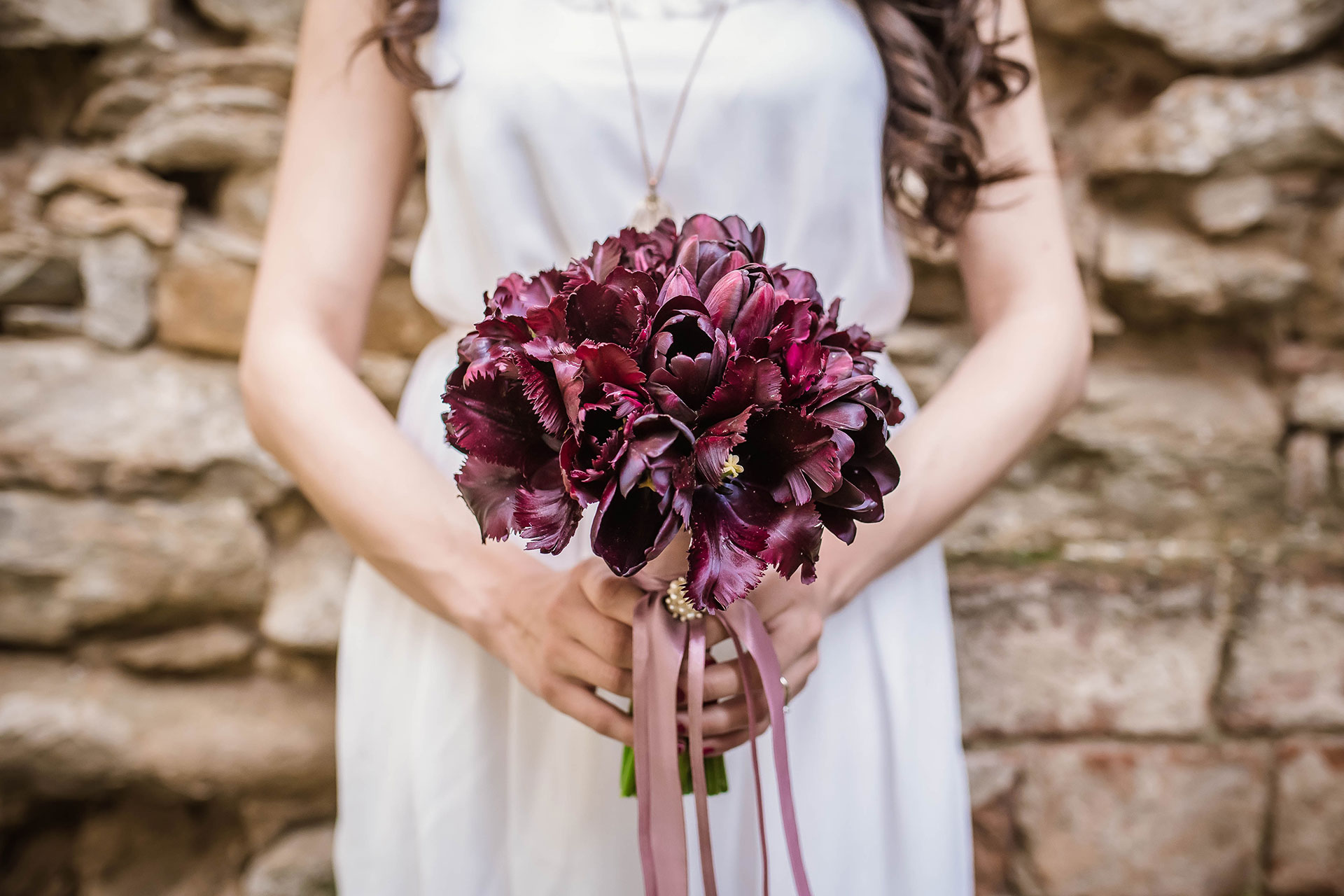 Bride with wedding dress