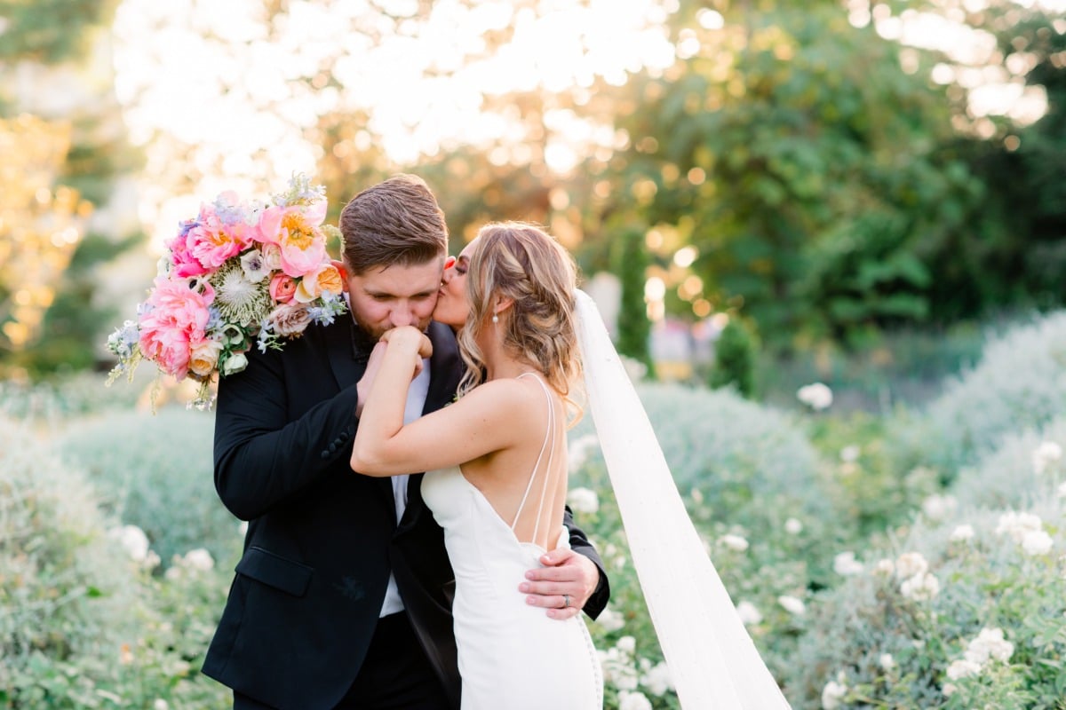 Romantic sunset garden wedding