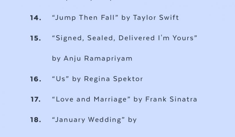 Engagement party song list