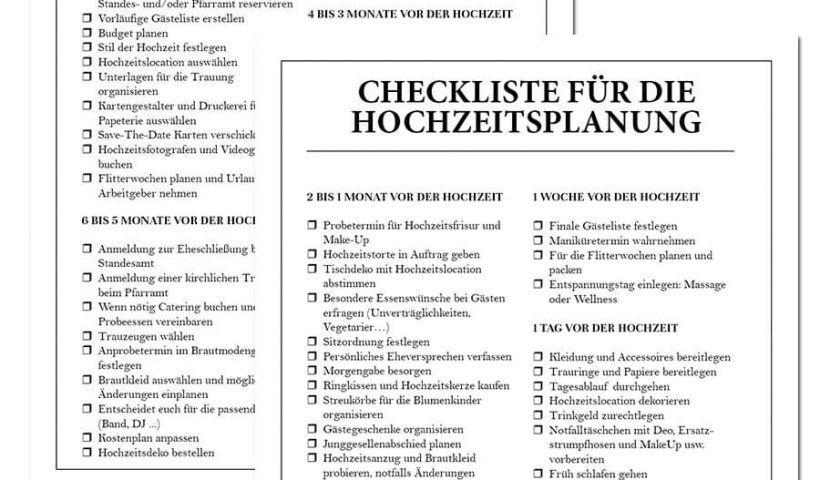 Free wedding planner checklist pdf