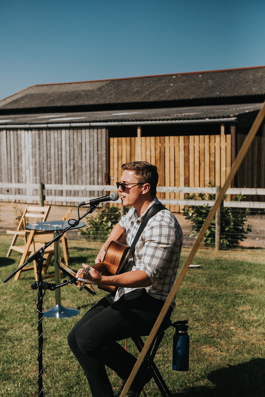 guitarist playing at wedding ceremony