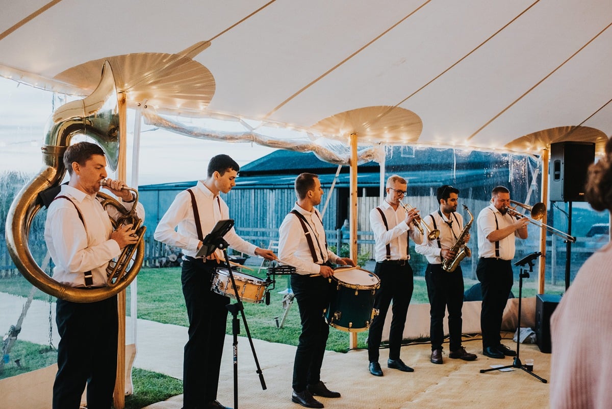 band playing at wedding