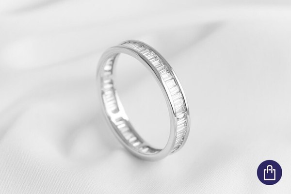 Eternity Ring with Lab Grown Baguette-cut diamonds