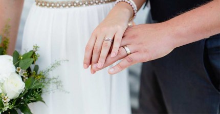 Couple with wedding rings