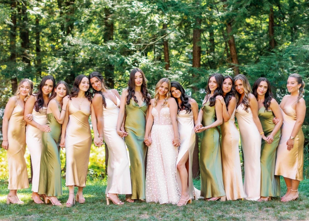 nature-inspired silk bridesmaid dresses