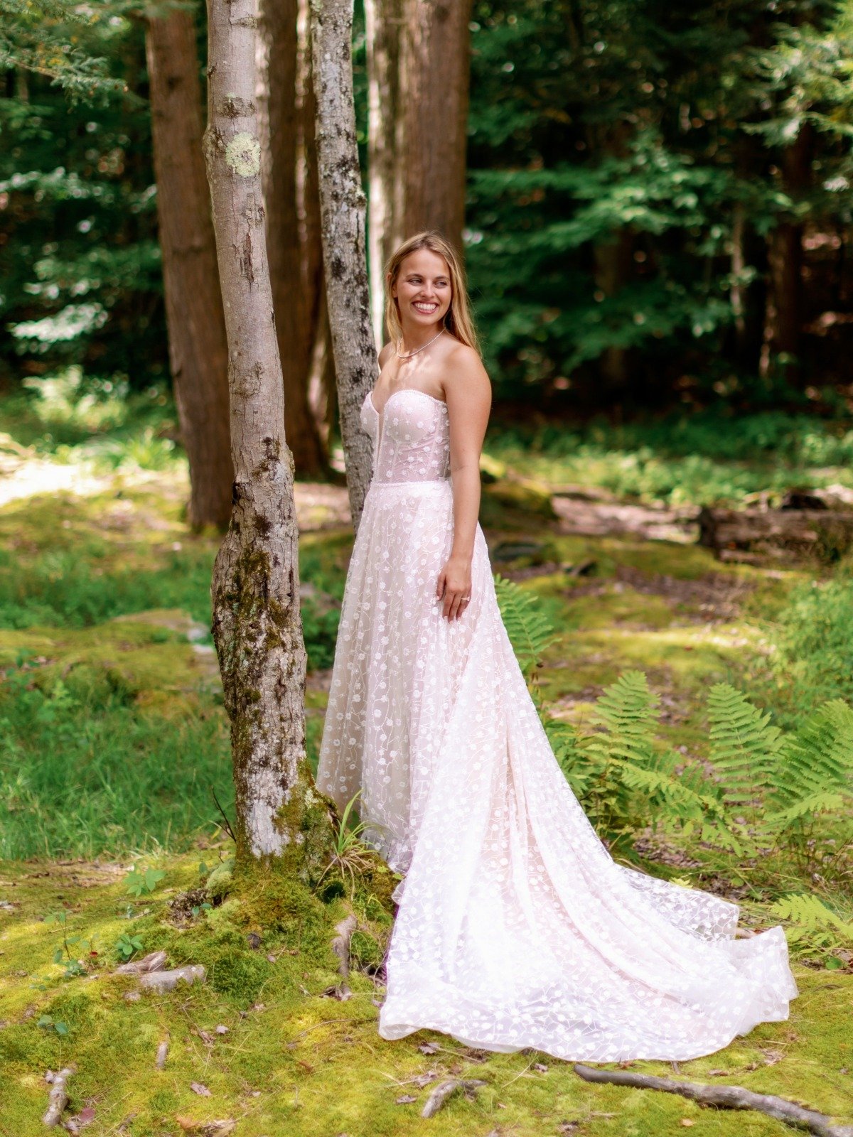 patterned wedding dress