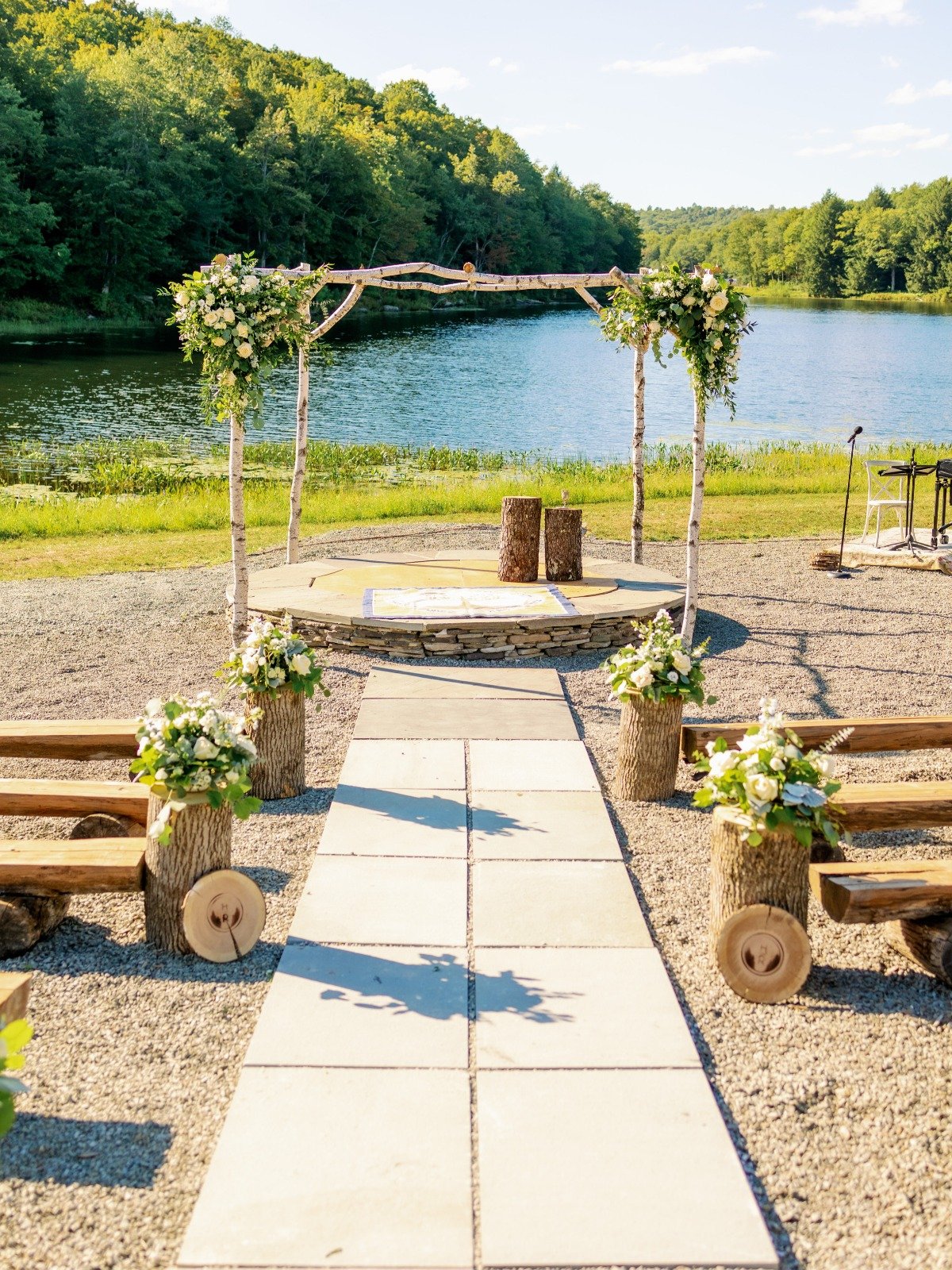 floral accented chuppah