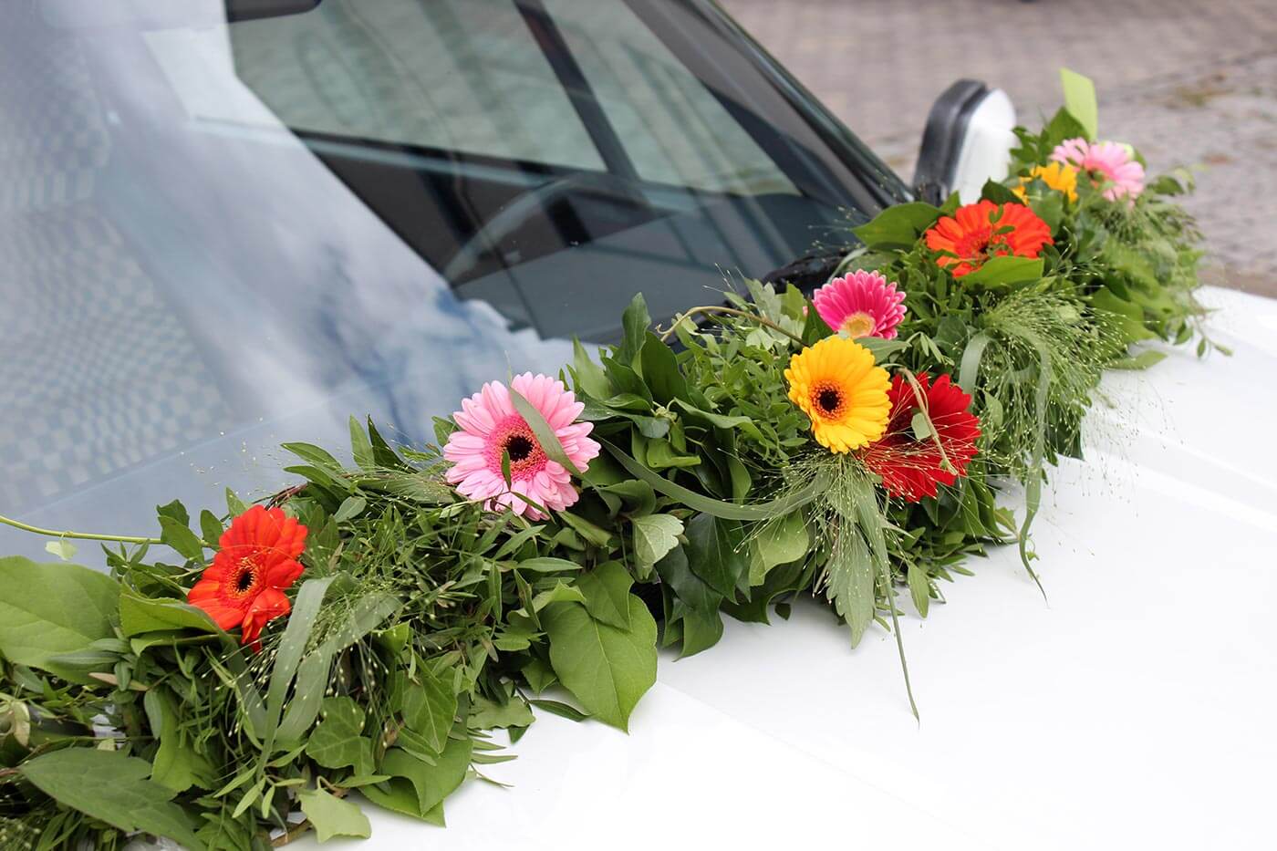 Car decoration with Gerberas