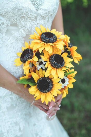 Bridal bouquet with sunflower