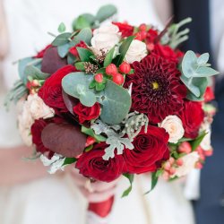 Bridal Bouquet White Red