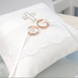 Ring pillow for the wedding with cross