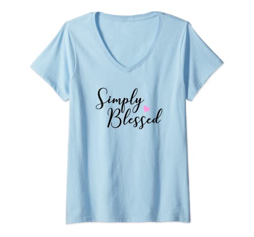 Ladies Simply Blessed T-Shirt T-Shirt with V-neck