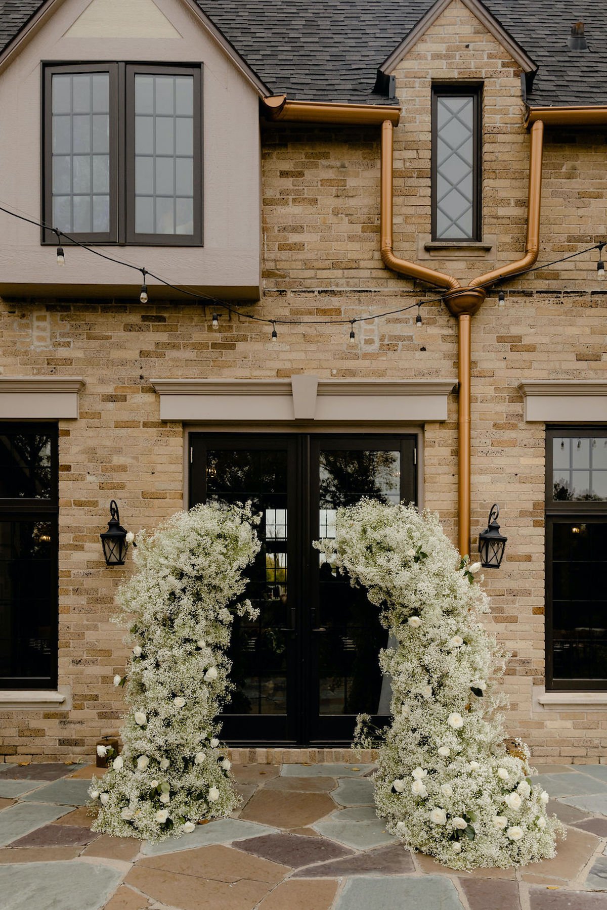 baby's breath broken arch for altar