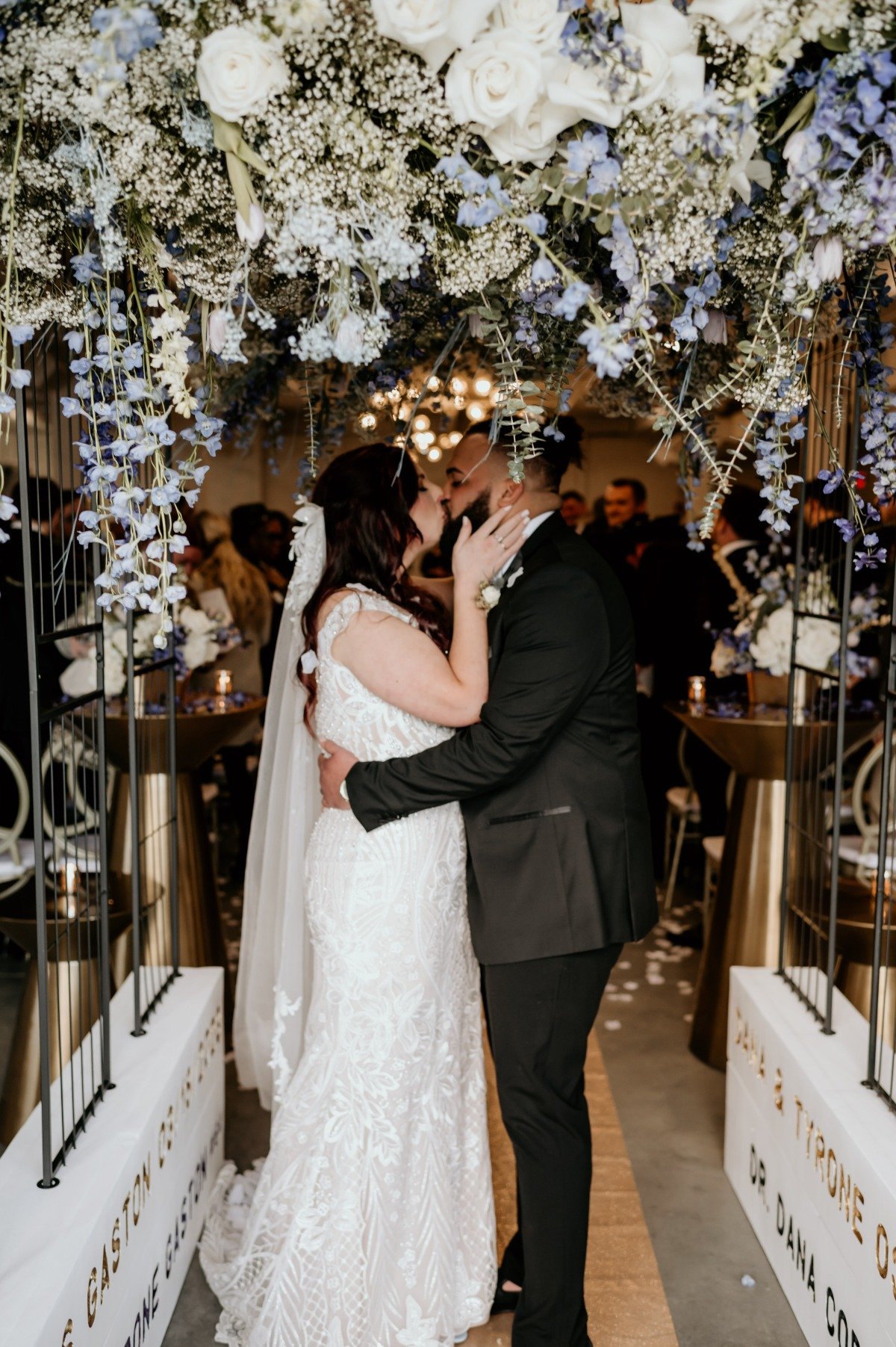 custom floral doorframe for ceremony