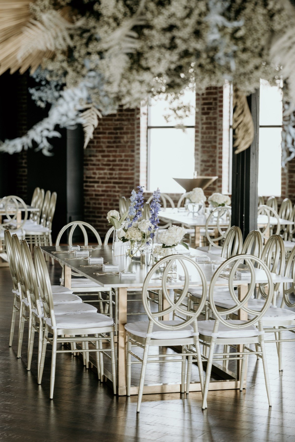 dried flower hanging installation