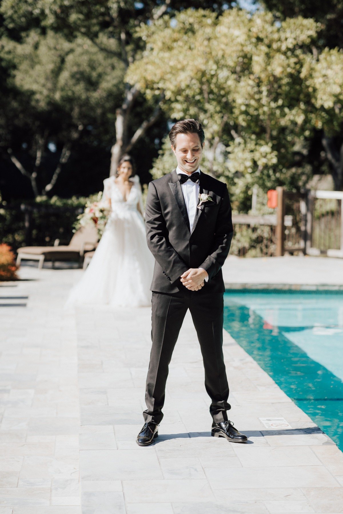 classic black tux for groom