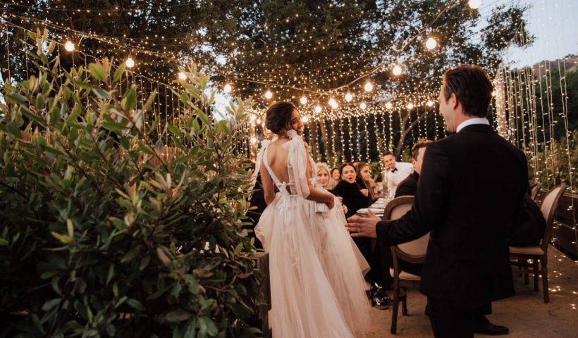 This Big Sur wedding featured jaw-dropping string light installations
