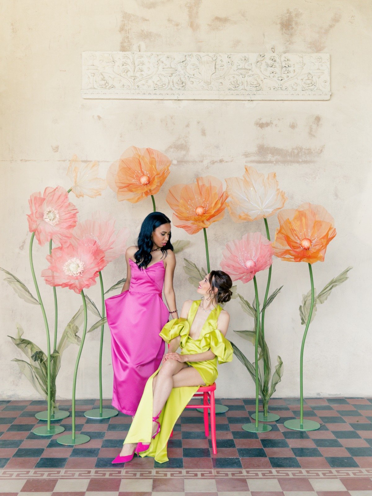 giant hand-crafted flowers