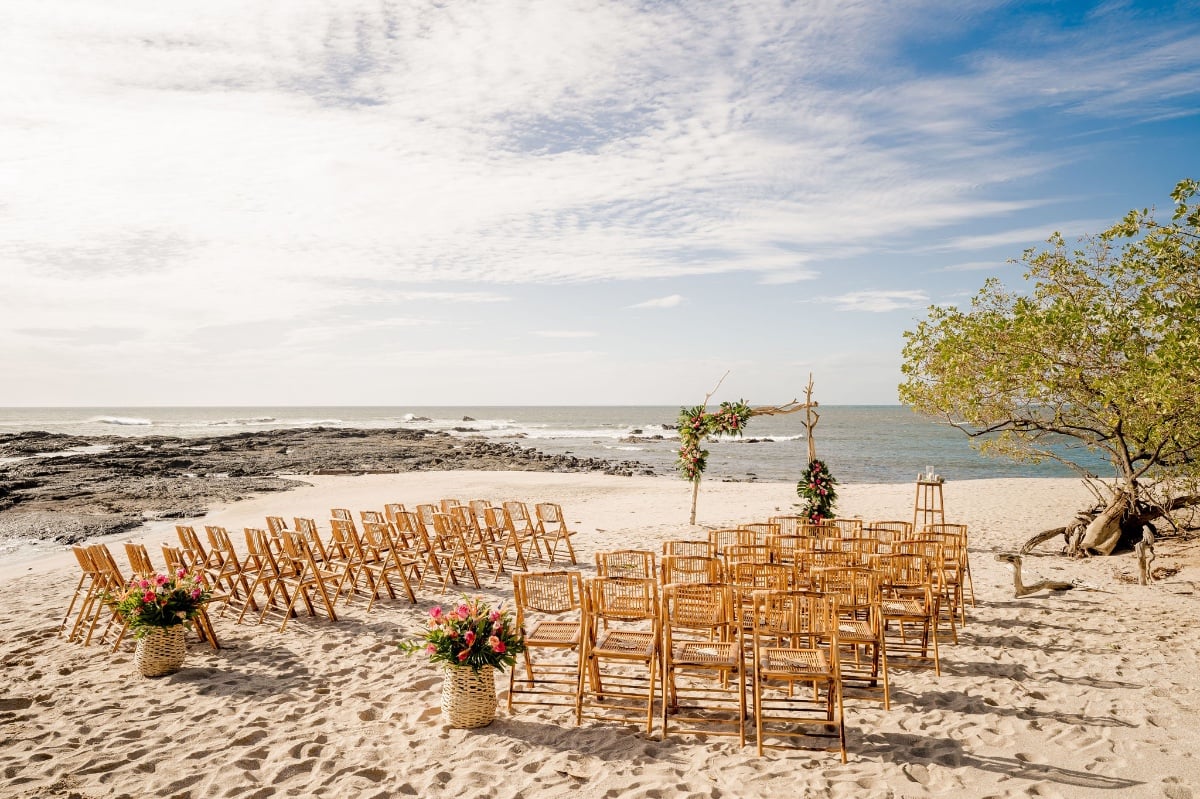 simple beach ceremony setup