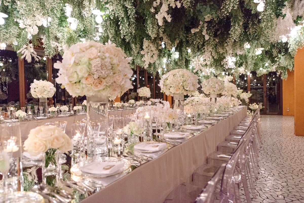 Luxury romantic wedding reception