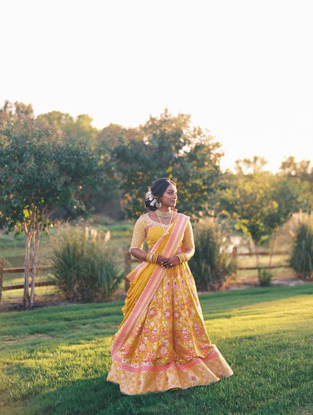 golden hour wedding portraits