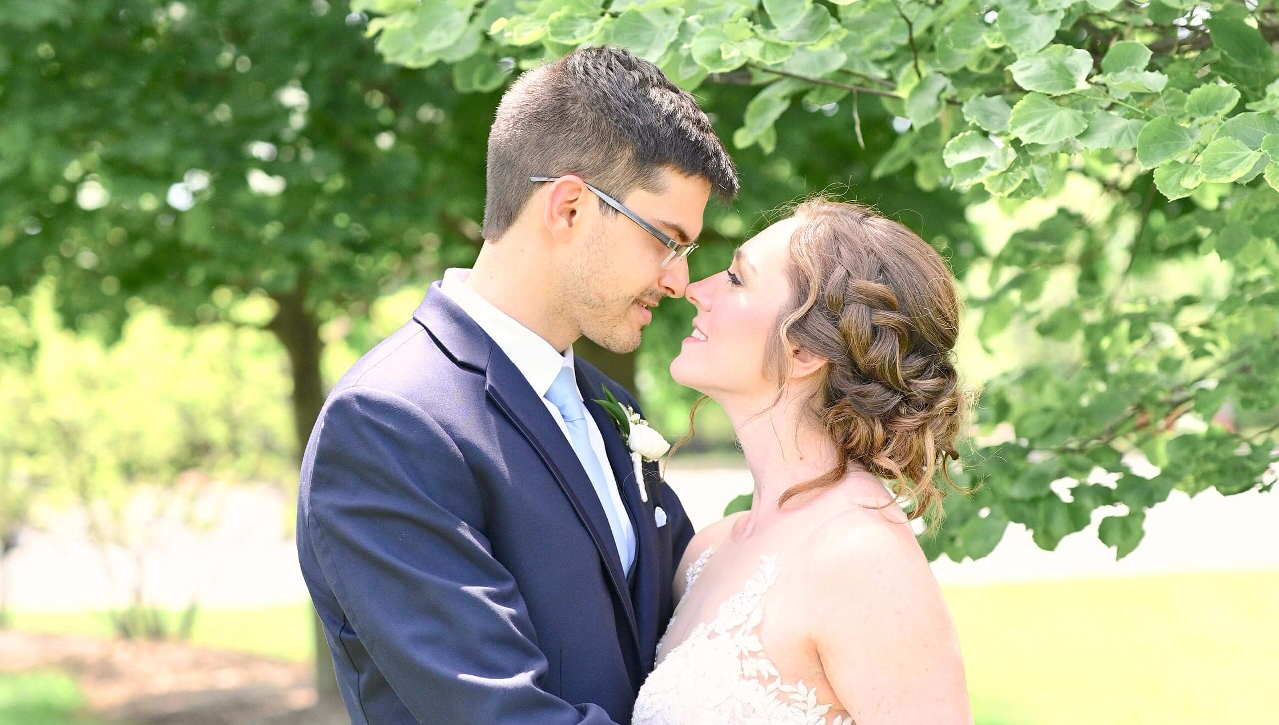 Bridal hairstyle, side braided