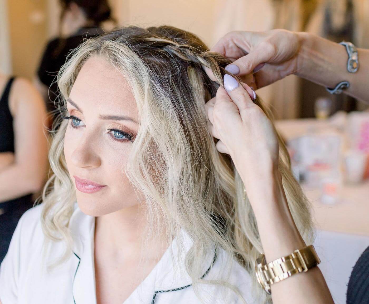 Bridal hairstyle braided