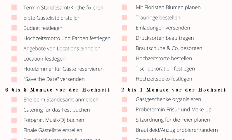 Wedding to do checklist printable