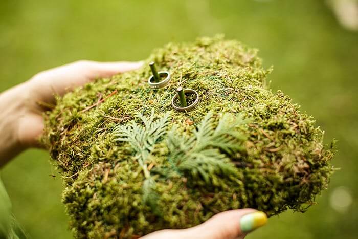 Ring Pillow Wedding Moss