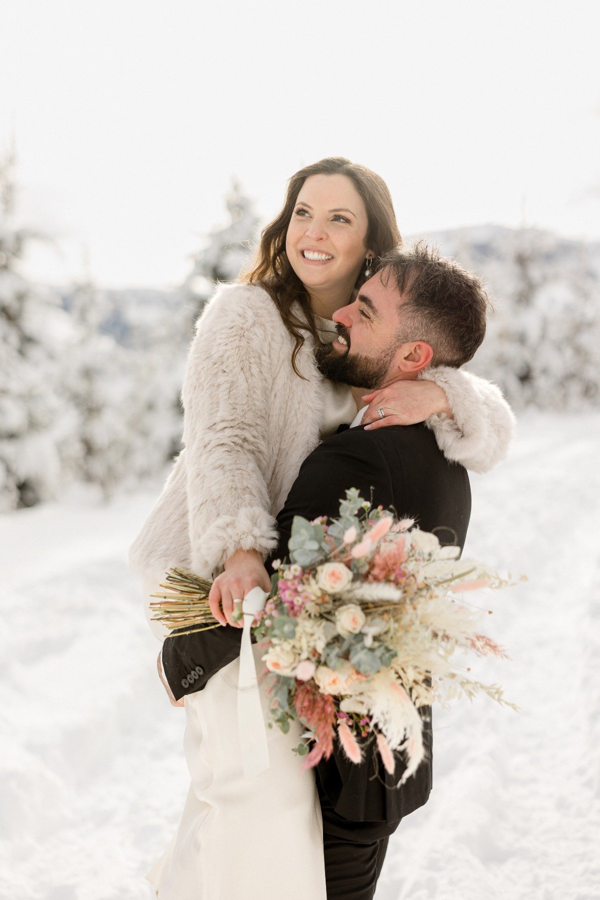 faux fur bridal coat