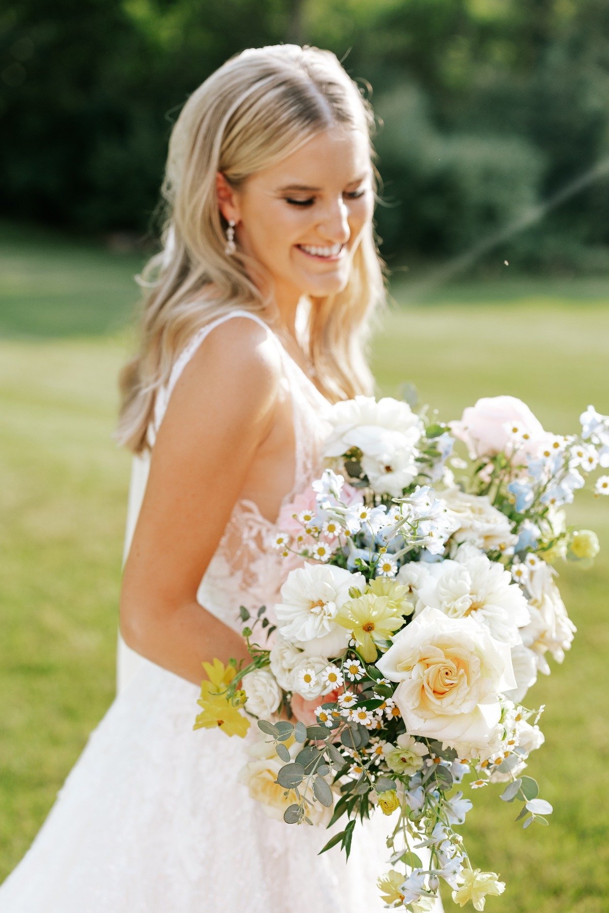 Fresh rose and wildflower bouquet