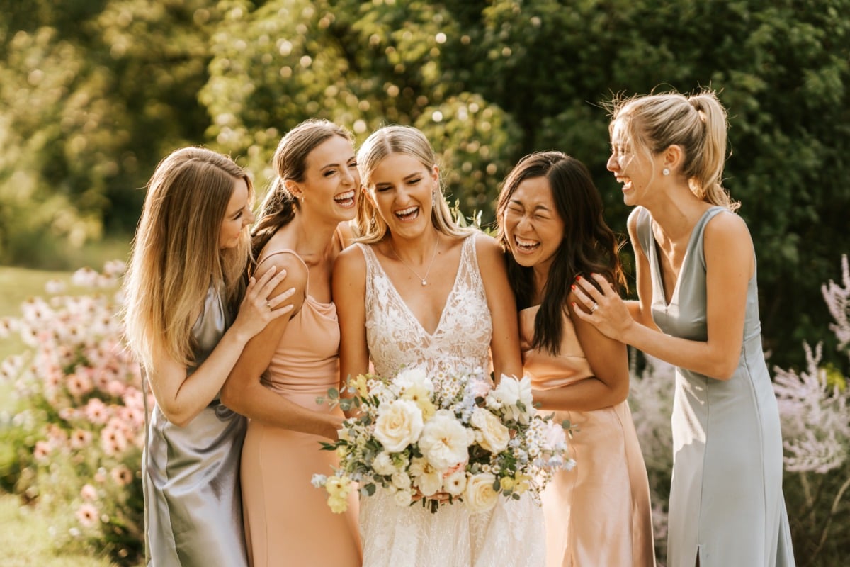 Satin Birdy Grey bridesmaids dresses