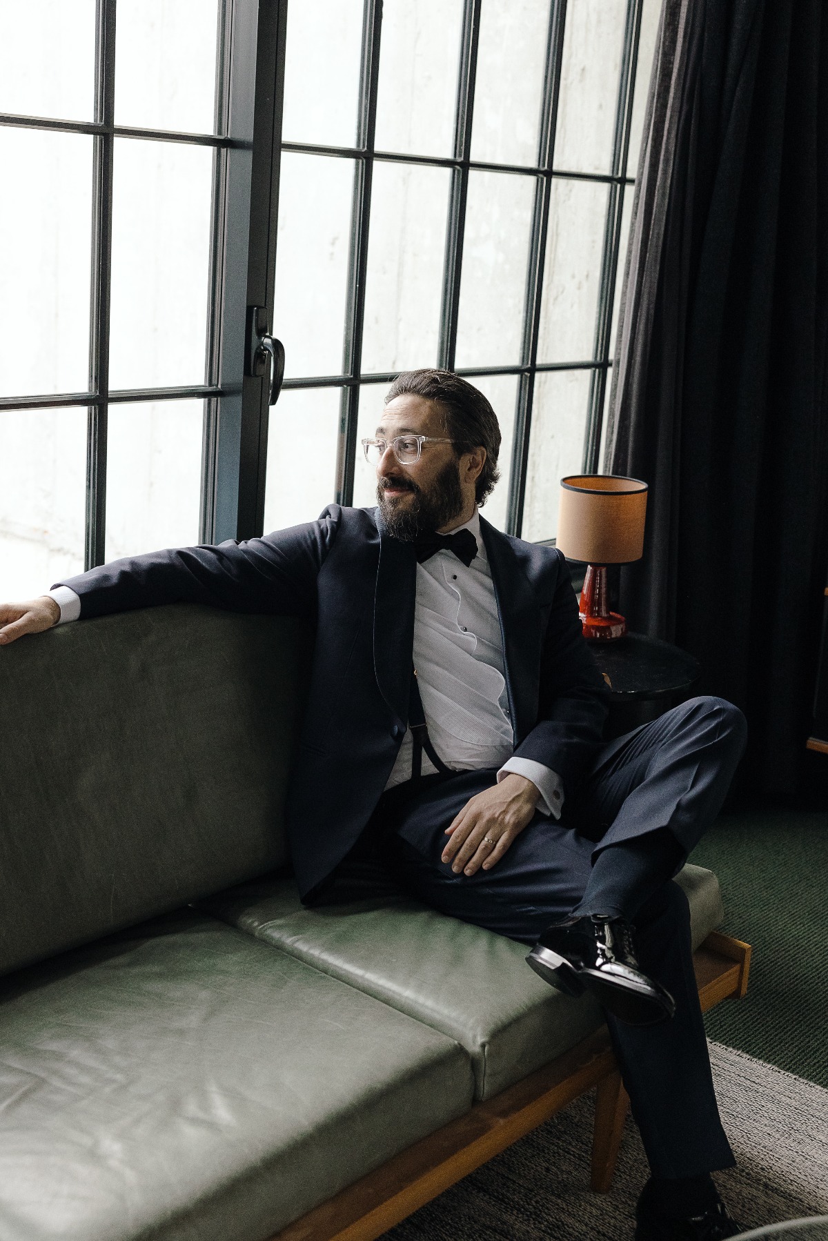 New York groom in vintage tux