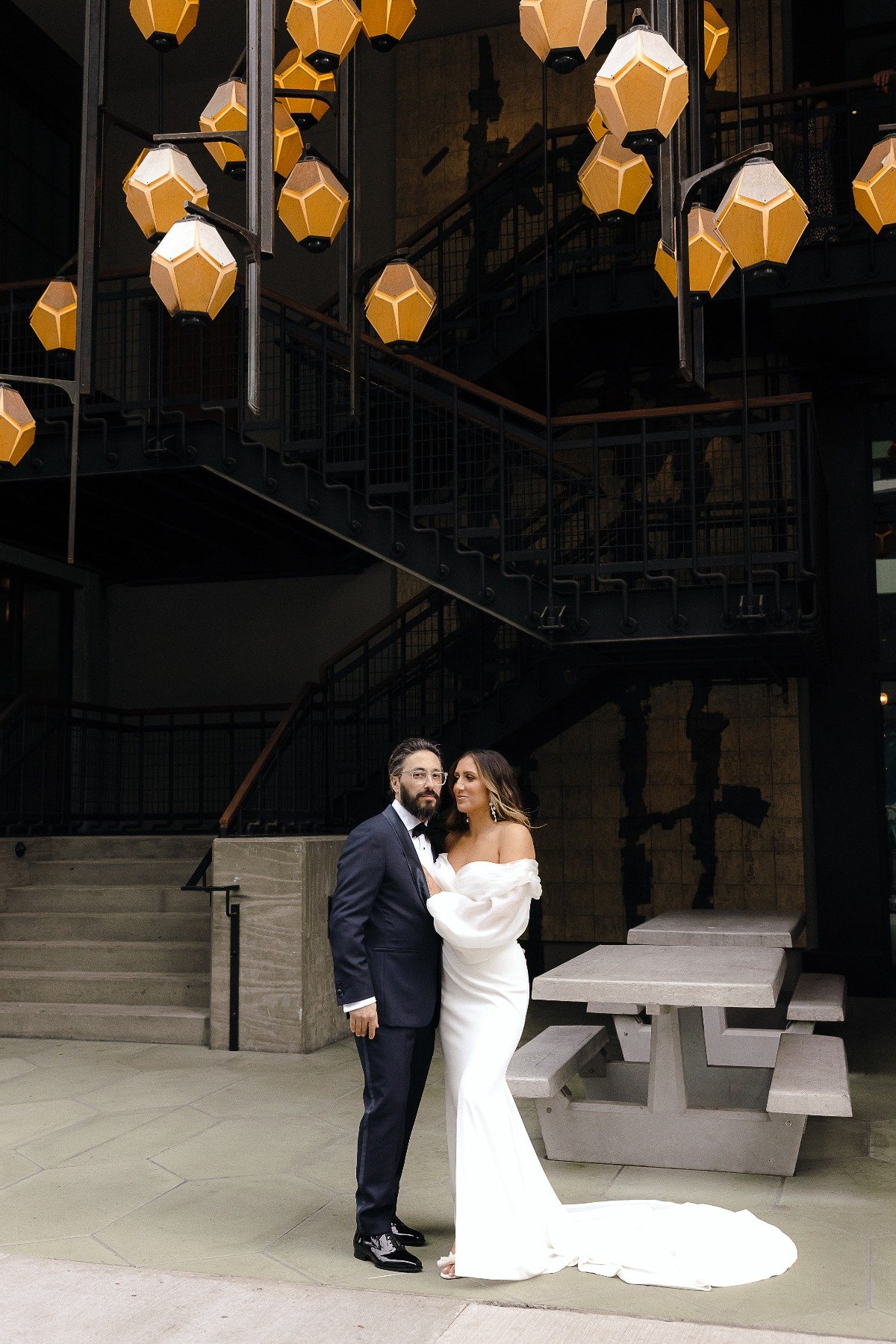 Modern wedding couple at Ace Hotel Brooklyn 