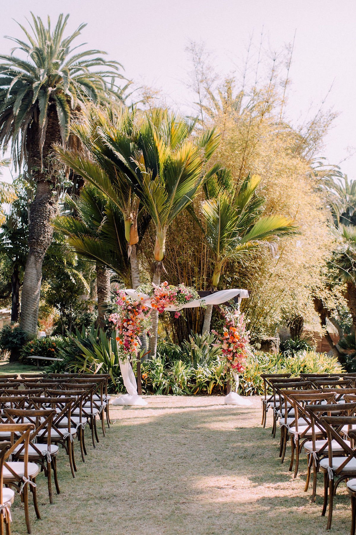 draped wedding arch