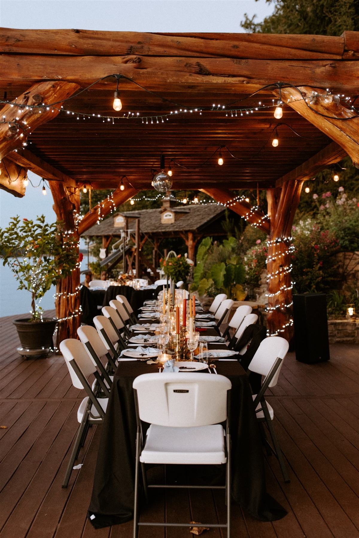 rustic lakeside reception