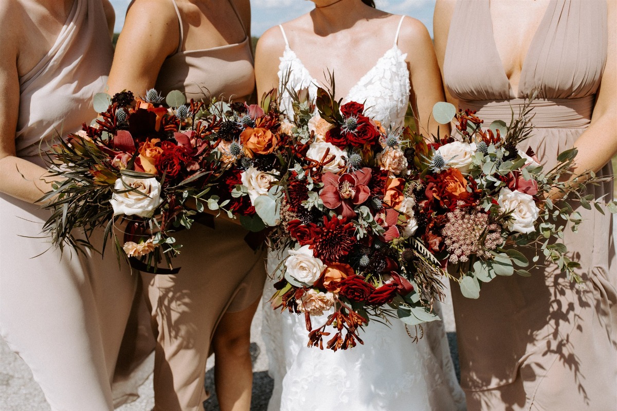 burgundy flowers