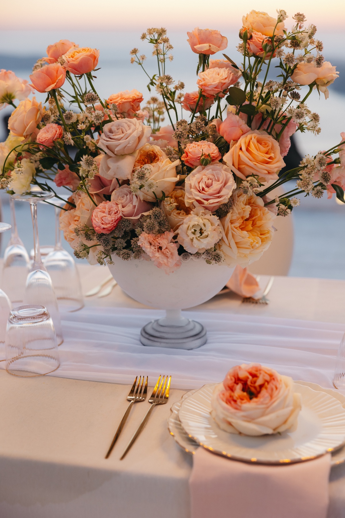 Chic sunset palette reception 